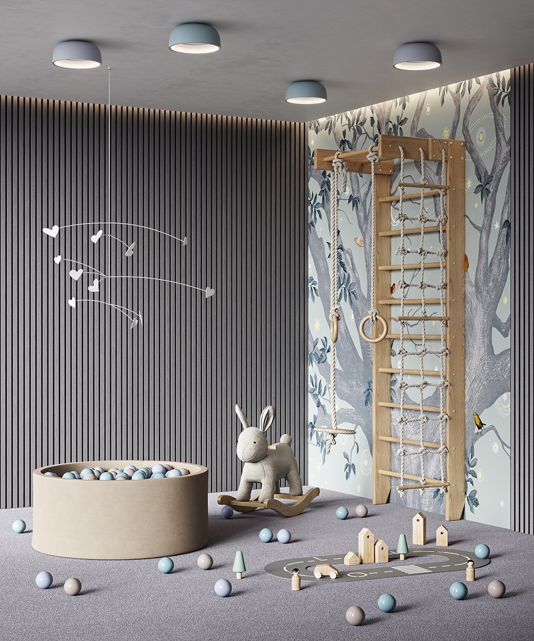 МДФ стеновая панель акустическая Cosca Decor Монако Дуб Ардженто Светло-серый черный войлок 2750×600×21 фото в интерьере МДФ стеновая панель акустическая Cosca Decor Монако Дуб Ардженто Светло-серый черный войлок 2750×600×21 фото в интерьере